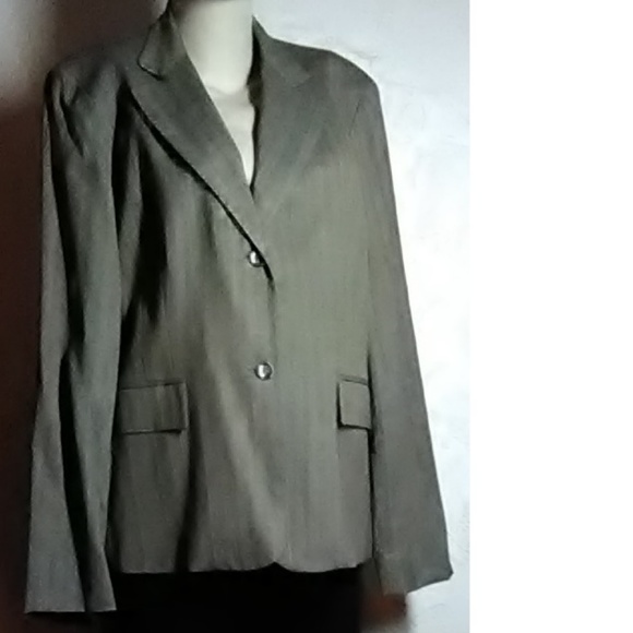 Jones New York Olive Green Houndstooth Blazer - Picture 2 of 5